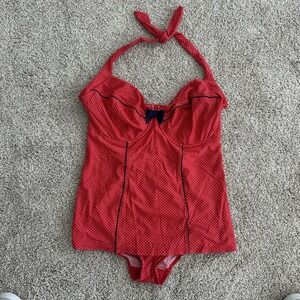 Panache SW0820 38J Red Dot Britt Halterneck One Piece Underwire Swimsuit Halter